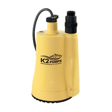 K2 Pumps 1/6 HP Thermoplastic Submersible Utility Pump UTM01602K